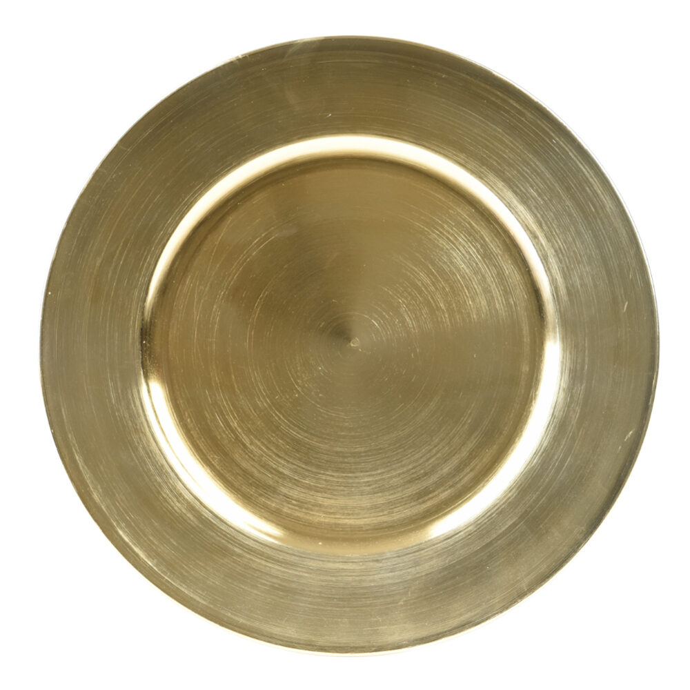 X1PC PLATE ROUND GOLD 33CM