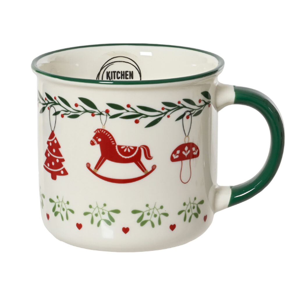 X1PC MUG CHRISTMAS DRAWING GREEN