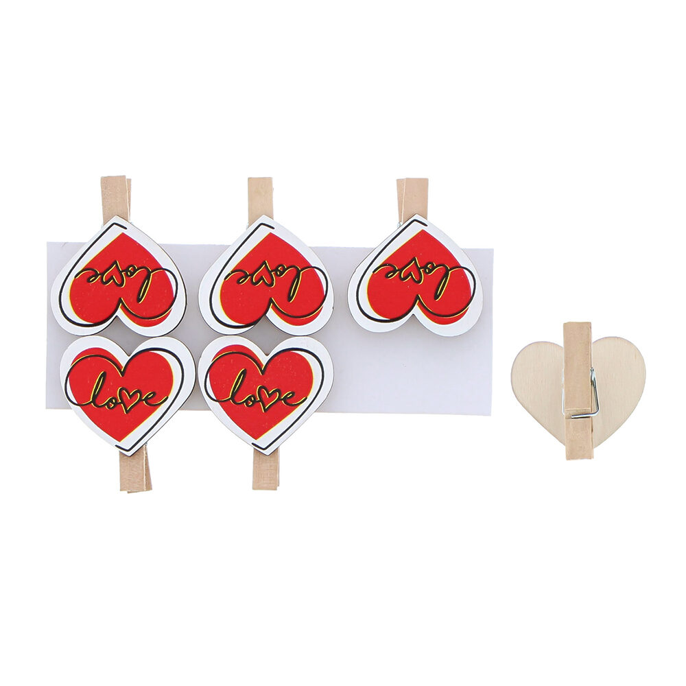 X6PCS CLIP HEART LOVE
