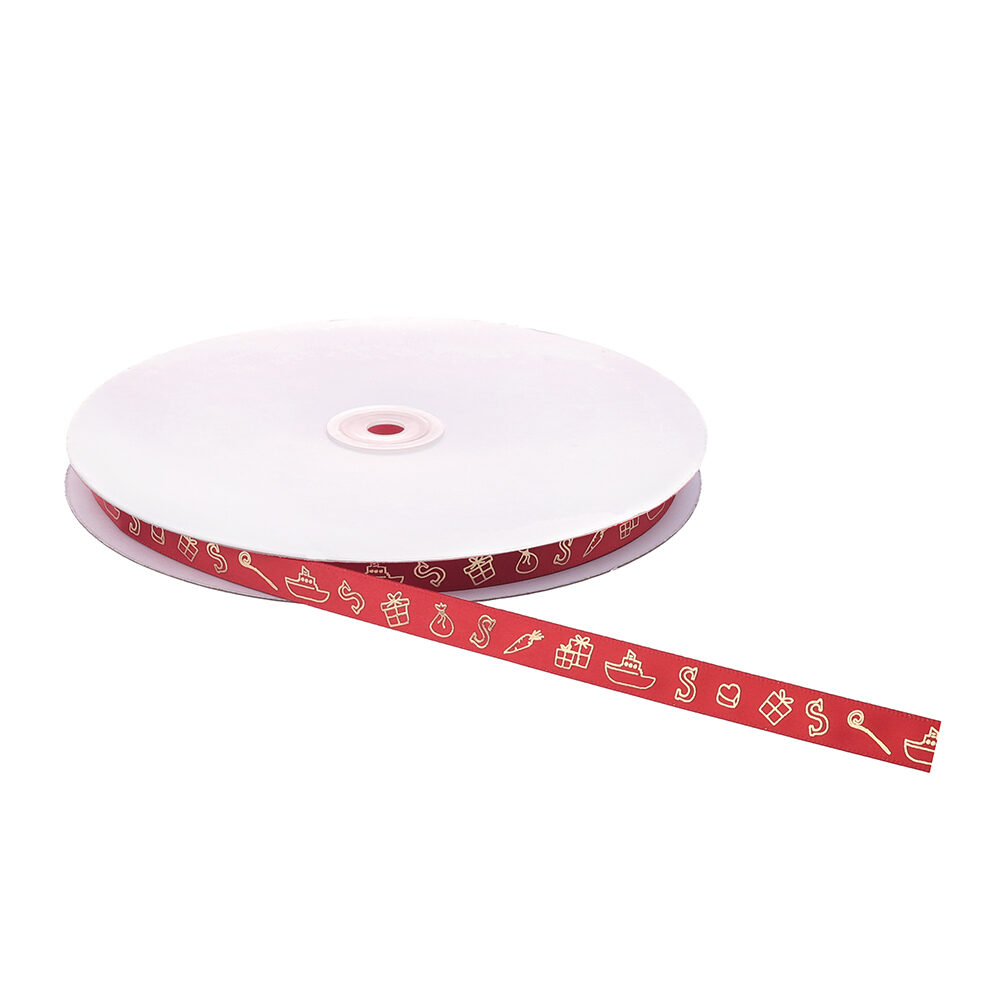 X1PC RIBBON SATIN ST NICOLAS RED 100MX12MM