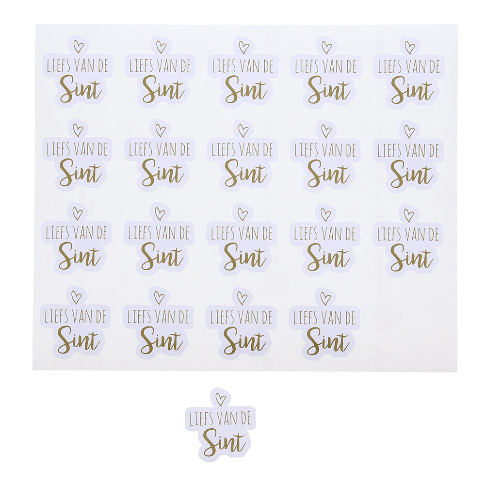 X100PCS AUTOCOLLANT BLANC LIEFS VAN DE SINT