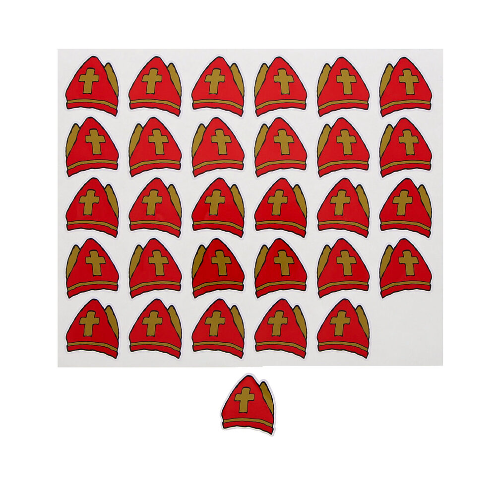 X150PCS AUTOCOLLANT ST NICOLAS MITRE