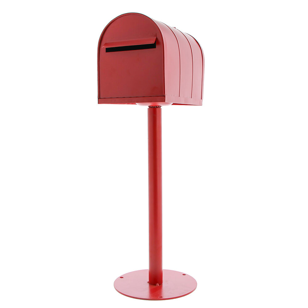 X1PC BOITES AUX LETTRES SUR PIED ROUGE