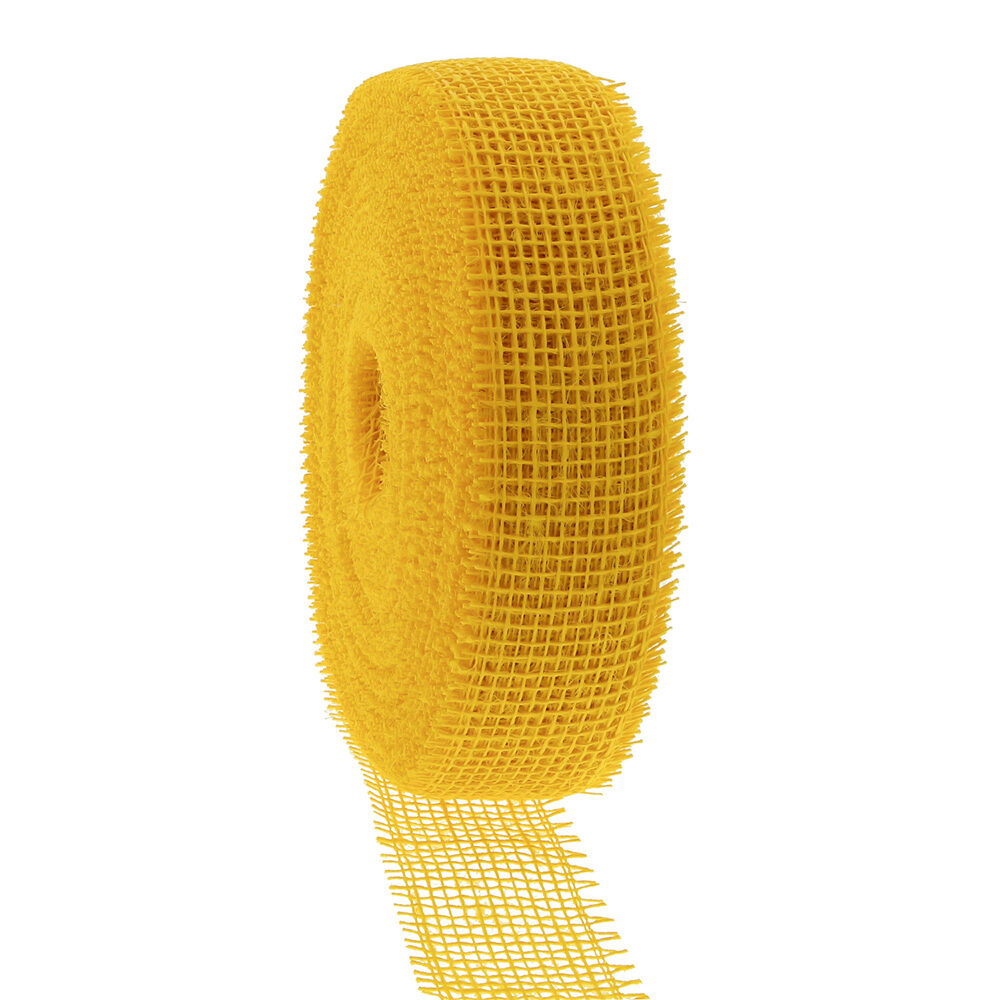 X1PC RUBAN JUTE JAUNE 40MX50MM