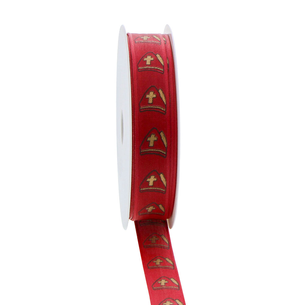 X1PC RIBBON ST NICOLAS MITER RED 20MX15MM