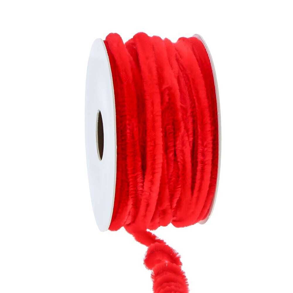 X1PC CORD CHENILLE 10MX6MM RED