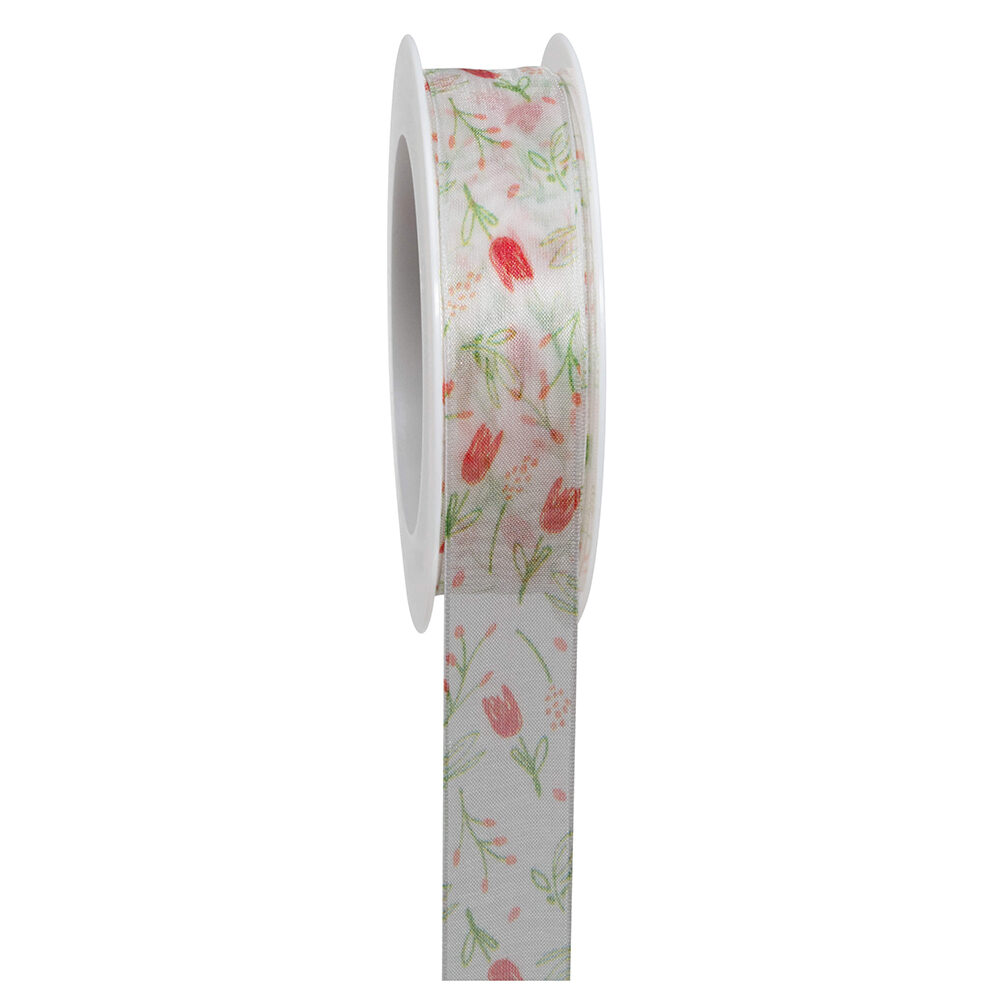 X1PC RIBBON TULIPS CORAL 18MX25MM