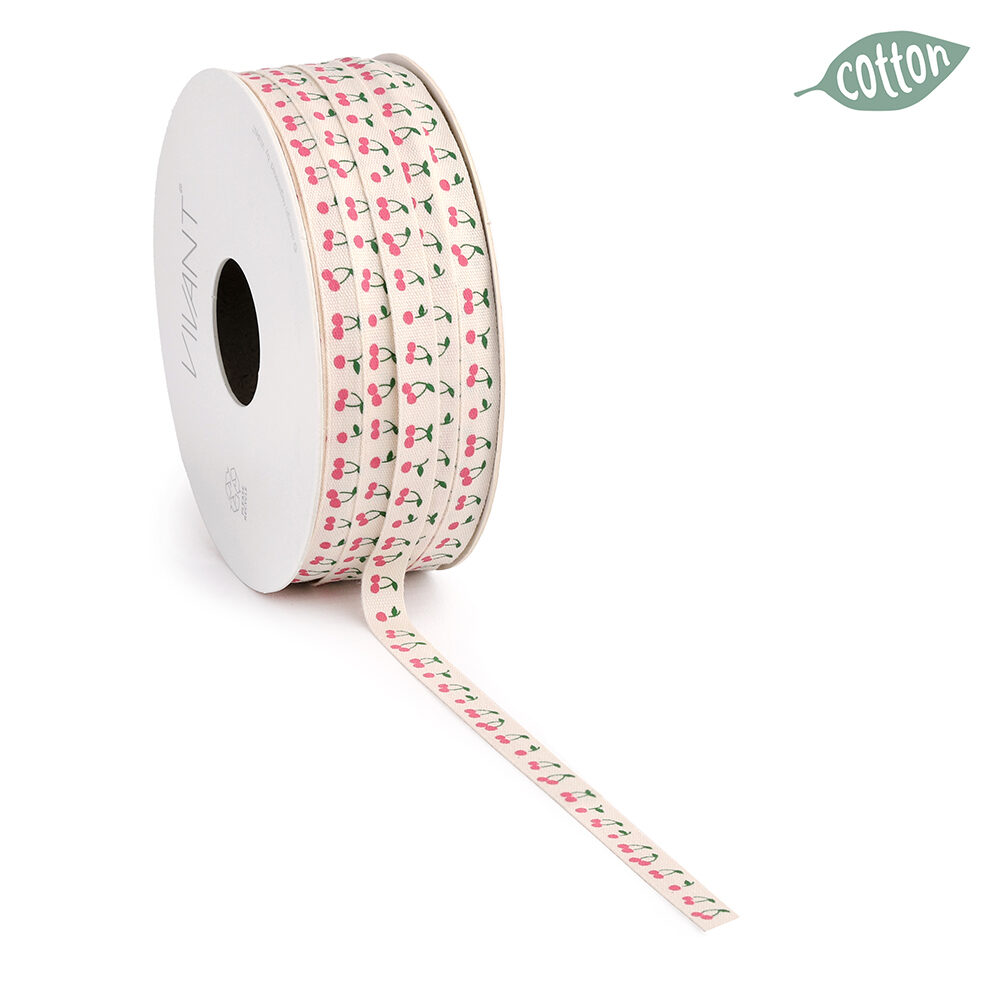 X1PC RUBAN CHERRY ROSE 25MX8MM