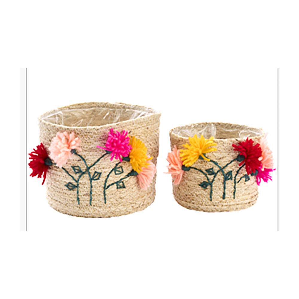 X2PCS PANIER AVEC FLEURS
