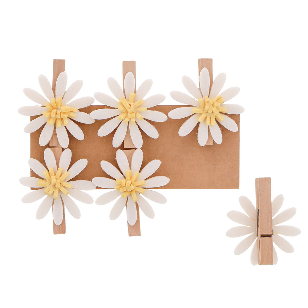 6xCLIP FLEUR SUNNY DAISY
