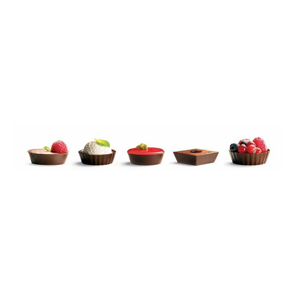X168ST CHOCOLATE DECOR PETIT FOUR CUP ASSORTMENT DARK DOBLA