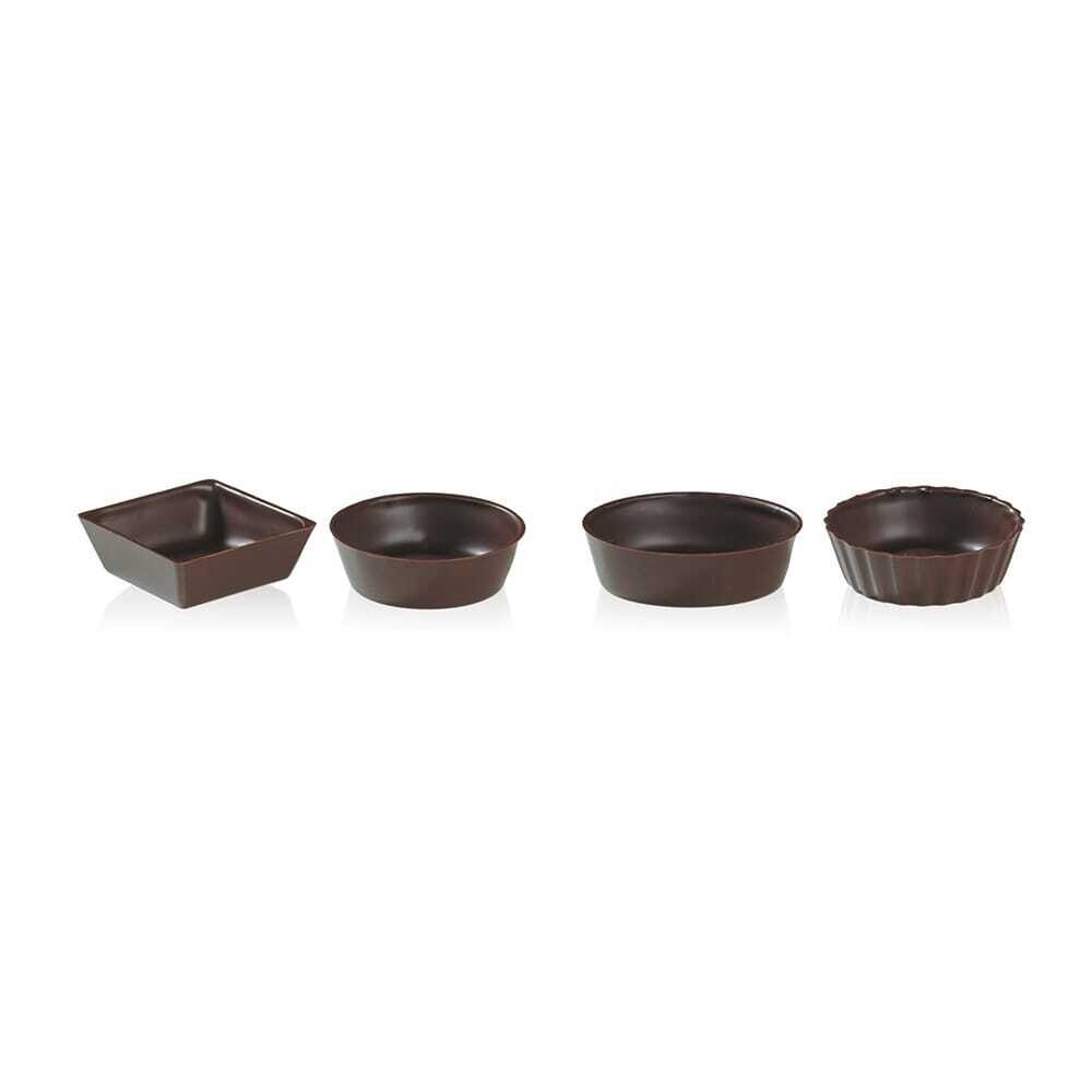X168ST CHOCOLATE DECOR PETIT FOUR CUP ASSORTMENT DARK DOBLA