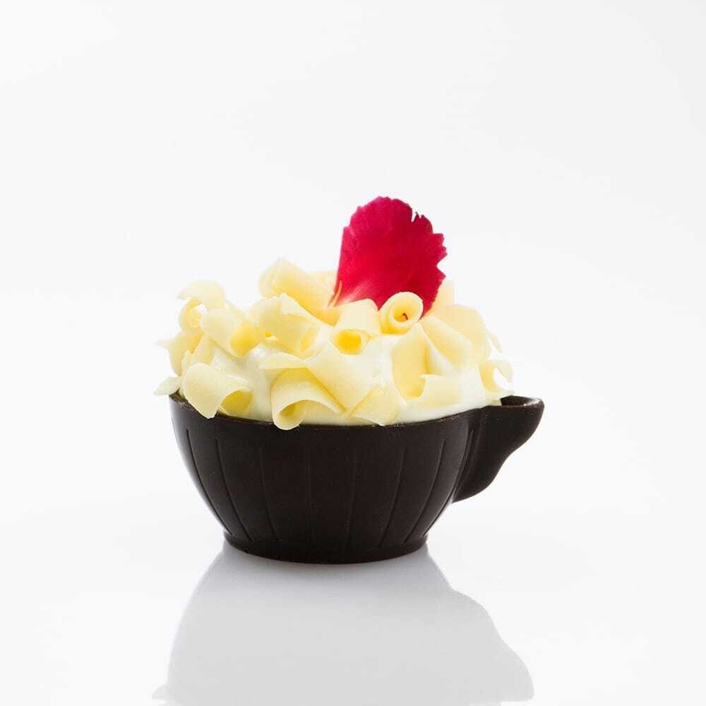 X168ST CHOCOLATE DECOR COFFEE CUP DARK DOBLA