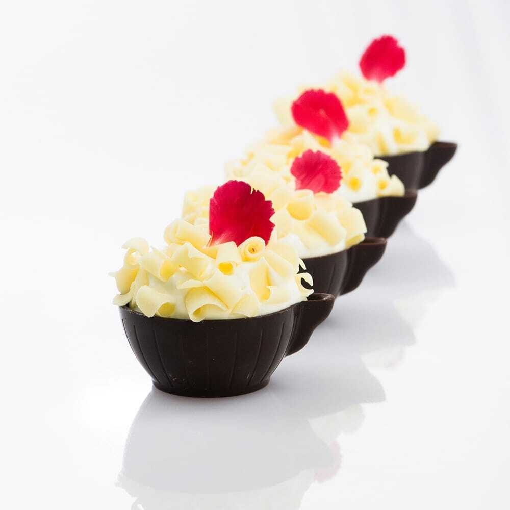 X168ST CHOCOLATE DECOR COFFEE CUP DARK DOBLA