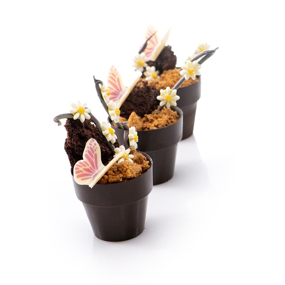X28ST CHOCOLAT DECOR FLOWER POT LARGE DARK DOBLA