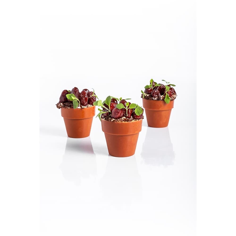 X66ST DÉCOR CHOCOLAT FLOWER POT 45 MM DOBLA