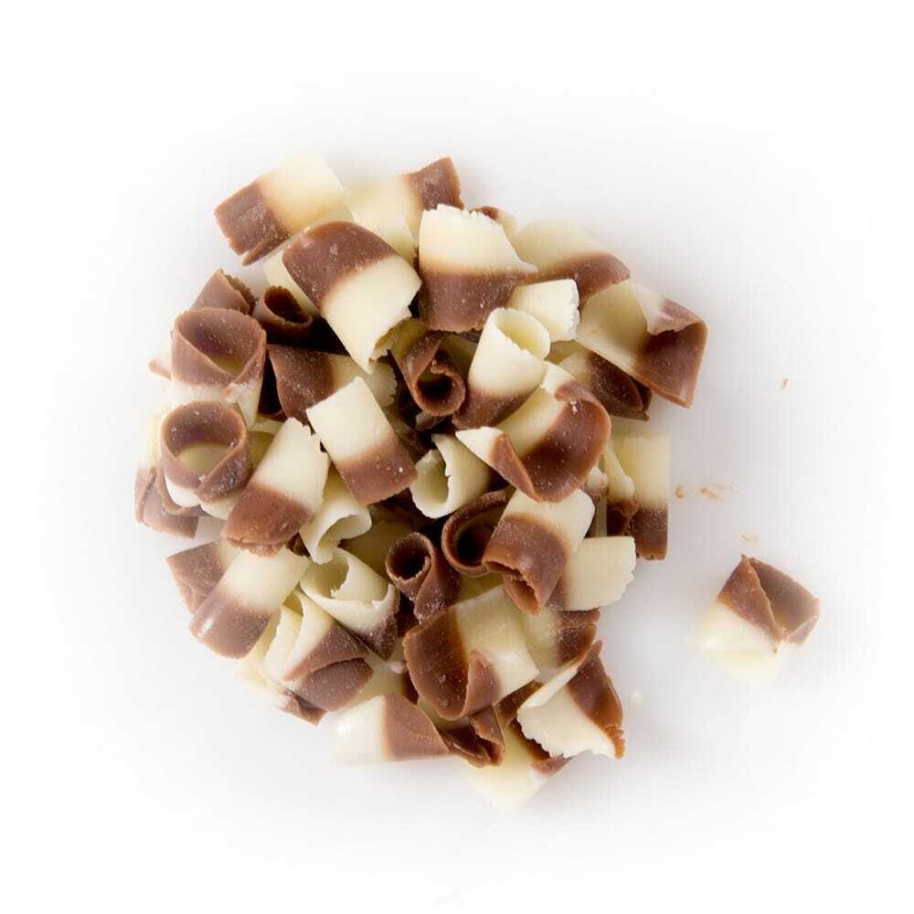 X4KG CHOCOLATE DECOR CURLS MILK/WHITE DOBLA