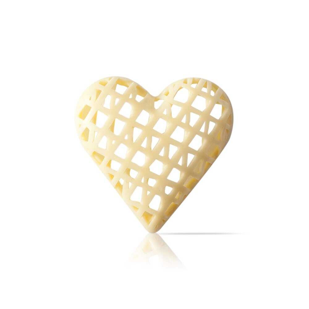 32xCHOC DECOR HEART WHITE