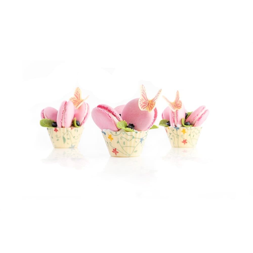 X120ST DÉCOR CHOCOLAT BUTTERFLY WHITE PINK DOBLA