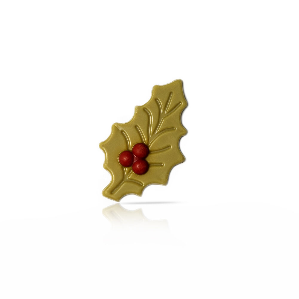 X182PC DÉCOR CHOCOLAT HOLLY LEAF GREEN WITH BERRY DOBLA