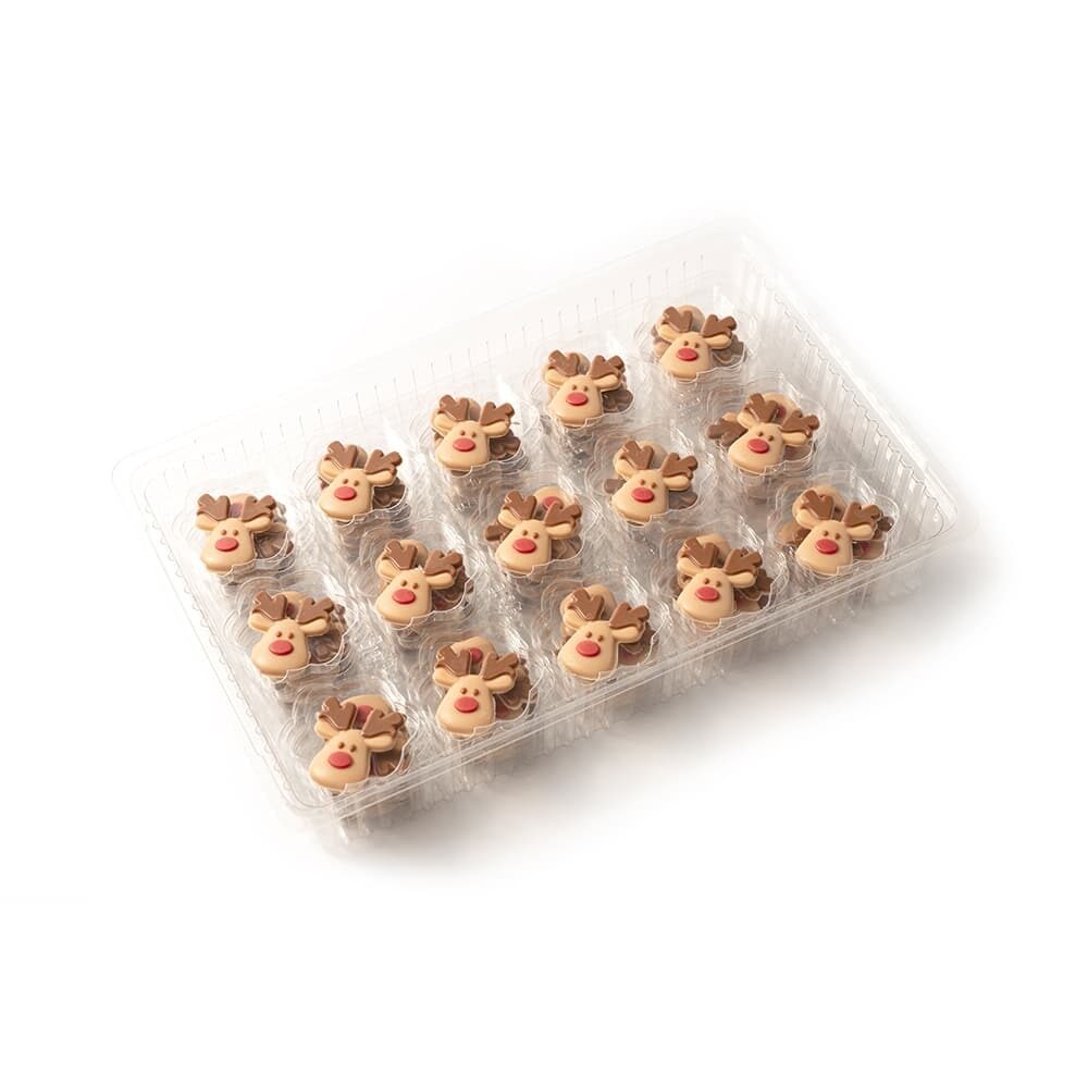 X90ST DÉCOR CHOCOLAT REINDEER RED NOSE FACE DOBLA