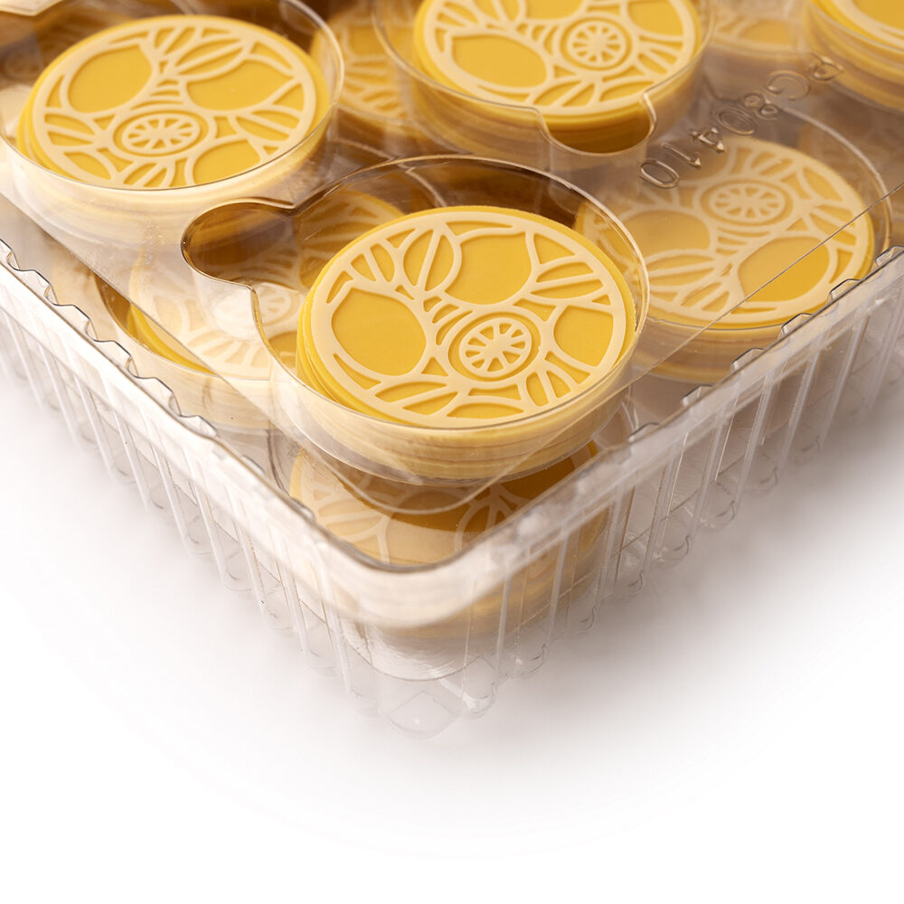 X144PC CHOCOLATE DECOR LAYERED LEMONS DOBLA DOBLA