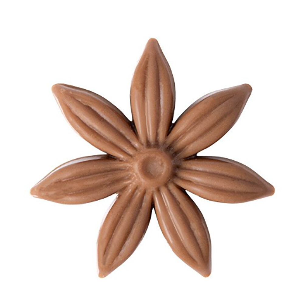 X200PC STAR ANISE 2D D.3CM MILK CHOCOLATE 1000079