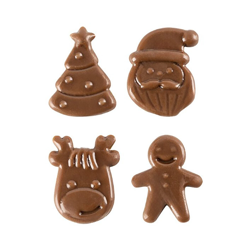 X216PC ASSORTIMENT DE NOEL 2D H.2,4CM LAIT CHOCOLAT 1000122