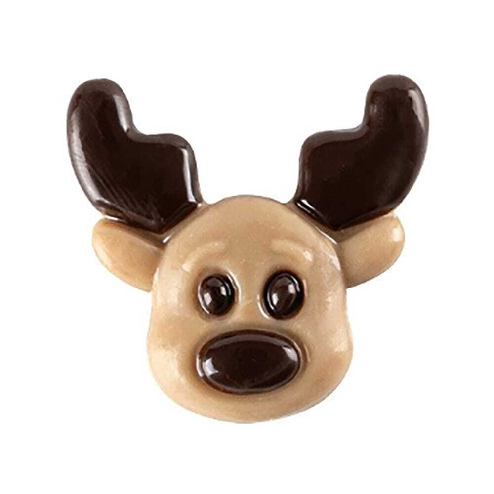 X140PC DEER 2D L.3,1X3,3CM CHOCOLATE 1000186