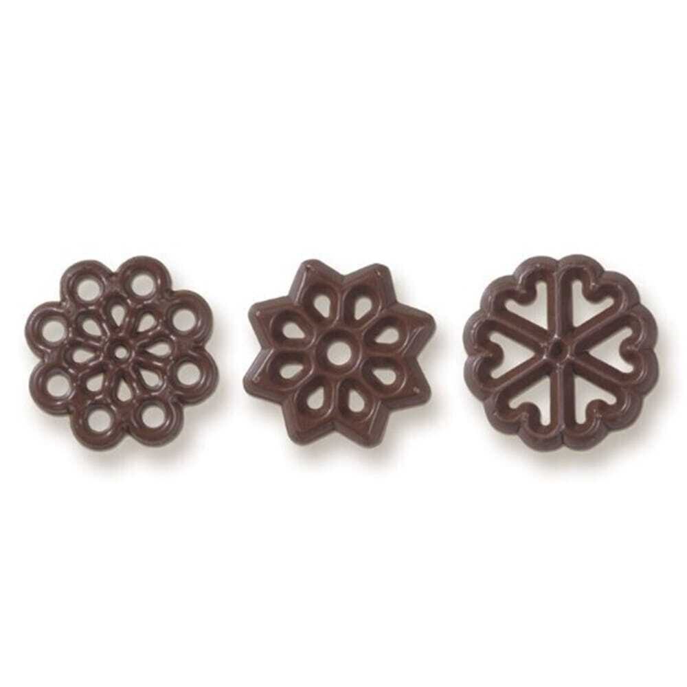 X375PC DECORETTE 2D D.3,3CM FONDANT CHOCOLAT 1012200