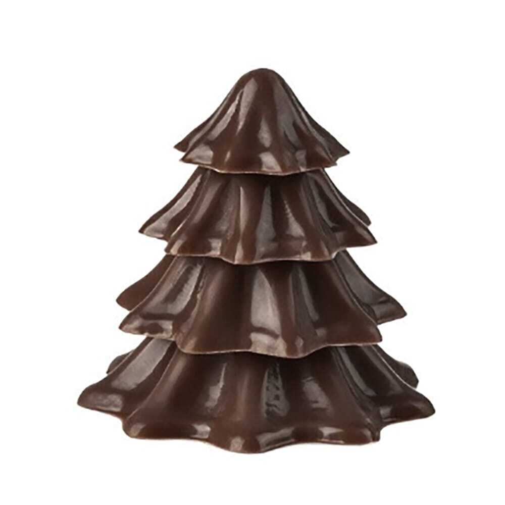 X24PC CHRISTMAS TREE 3D H.3CM DARK CHOCOLATE 1015415