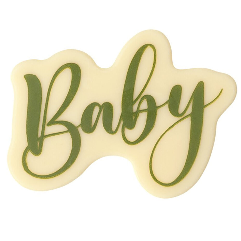 X50ST BABY GROEN L.6,9X4,9CM WITTE CHOCOLADE 2001162