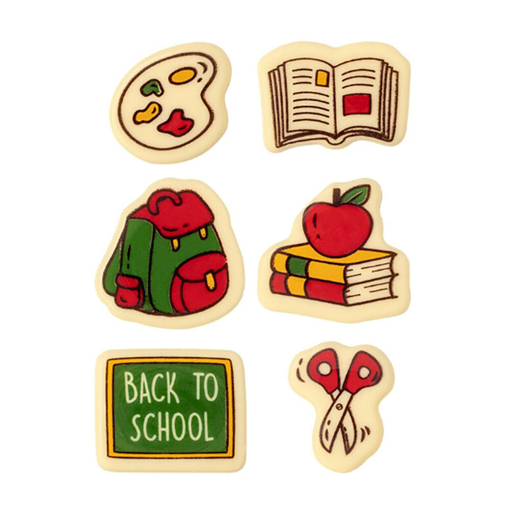 X120PC ASS. BACK TO SCHOOL D.4CM CHOCOLAT BLANC 2001186