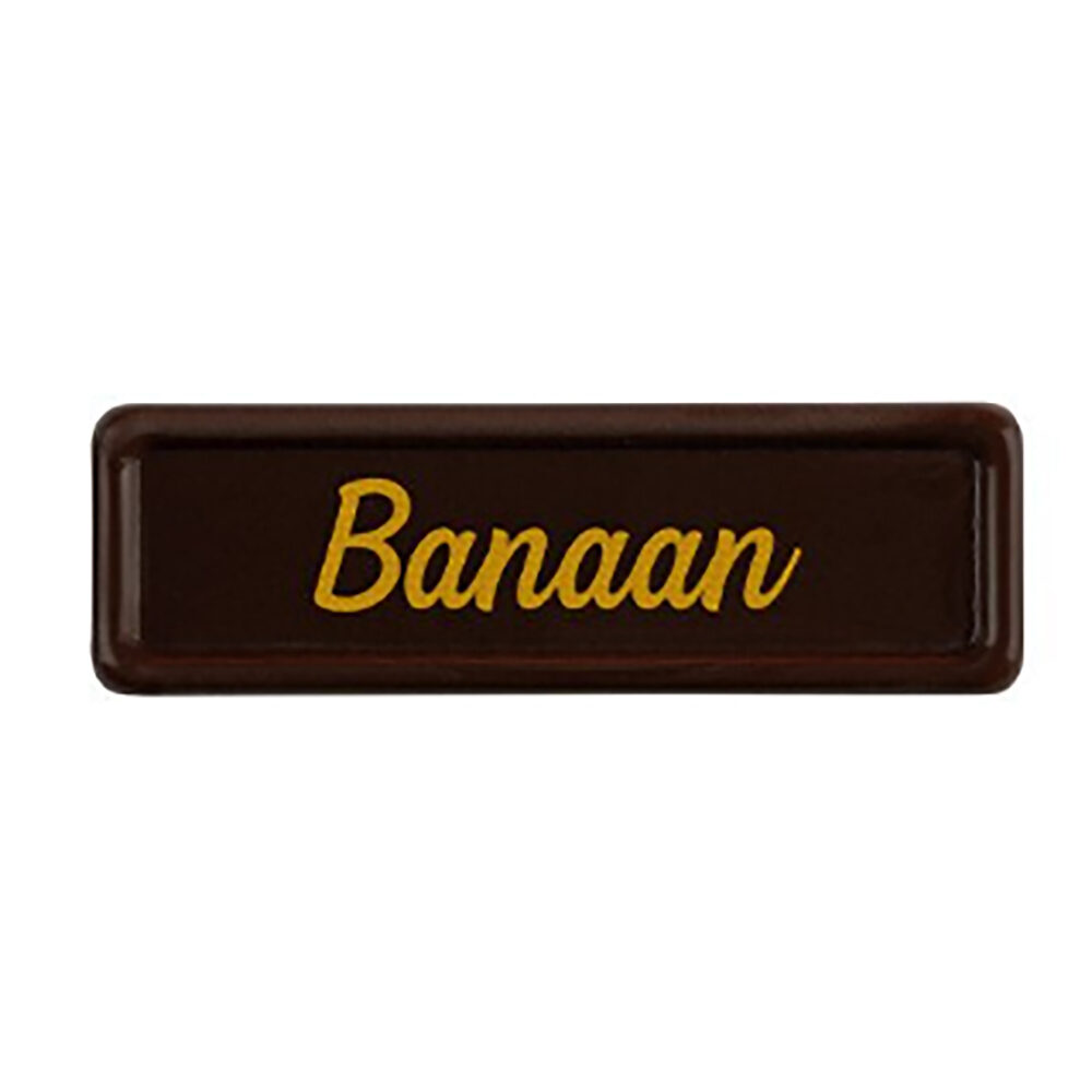 X300PC PLATE BANAAN L.3,8X1,2CM DARK CHOCOLATE 2002448