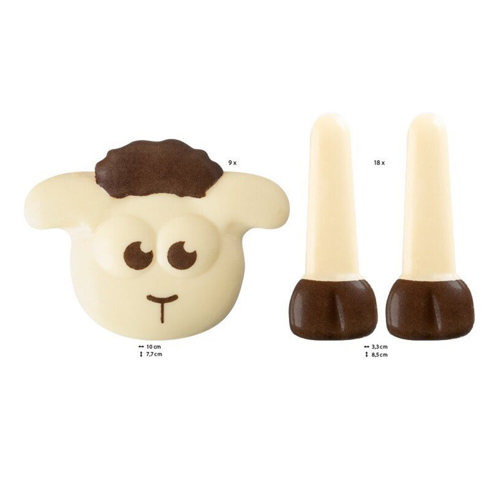 X9 SET MOUTON 2D L.10X7,7/3,3X8,5CM CHOCOLAT BLANC 2012815