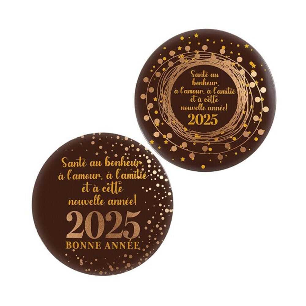 X10PC NEW YEARS LETTER 2025 FR D.12CM DARK CHOC. 2014858