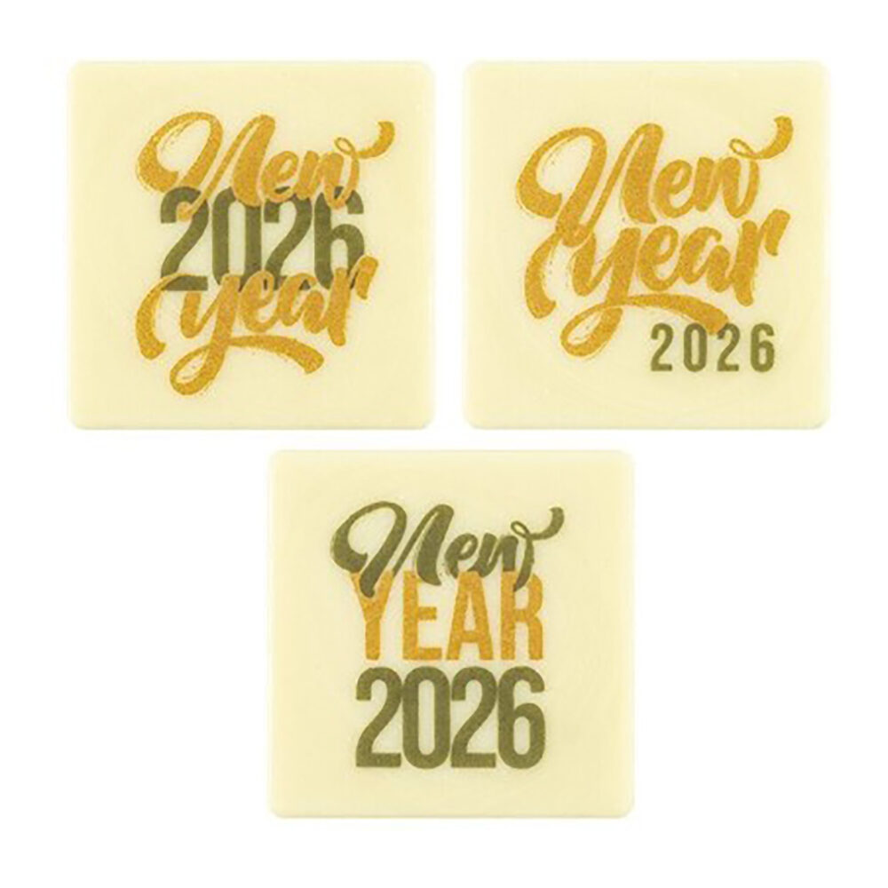 75xPLAQ. NEW YEAR 2026 L.5X5CM BLANC