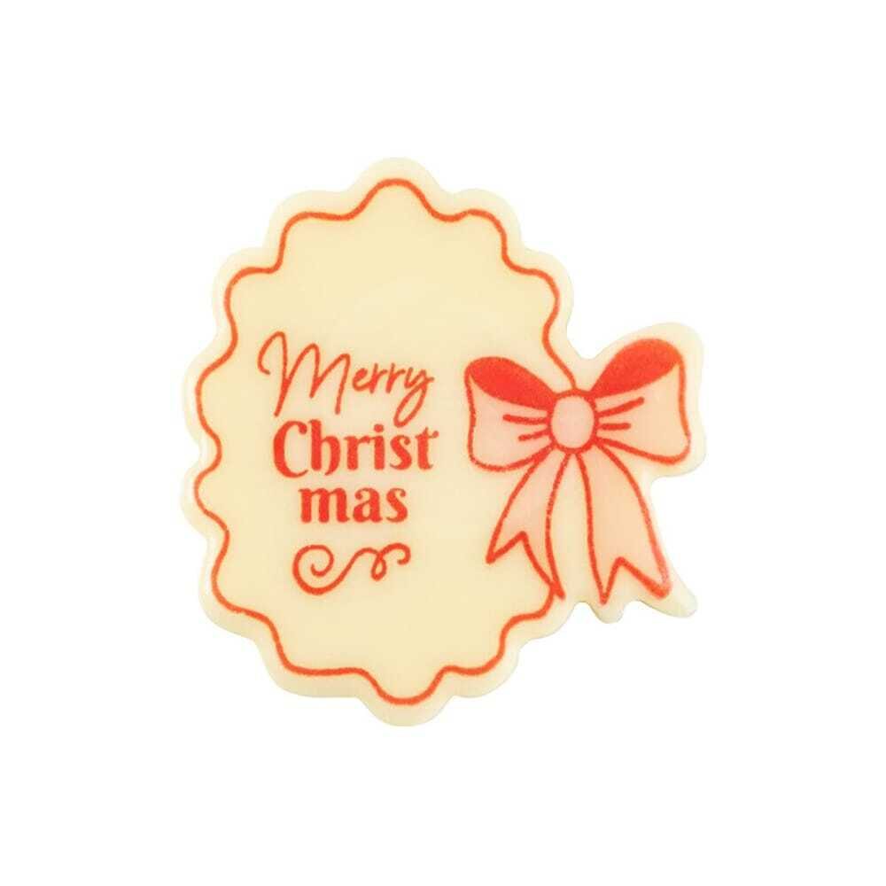 120xNOEUD MERRY CHRISTMAS BLANC 3,7X4CM
