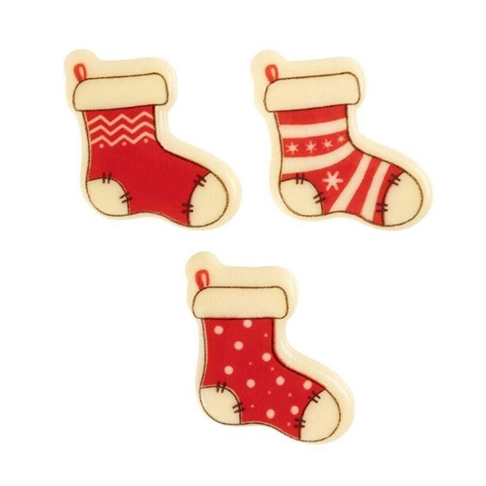 X160PC CHAUSSETTE NOEL L.3,3X3,1CM CHOCOLAT BLANC 2015464