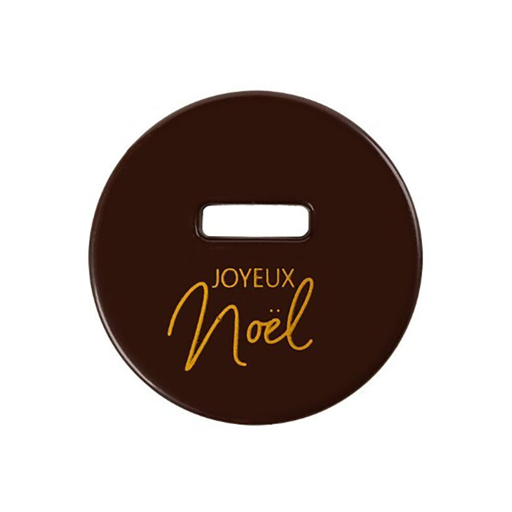 X55ST SCHIJF JOYEUX NOEL D.5,5CM FONDANT CHOCOLADE 2015592