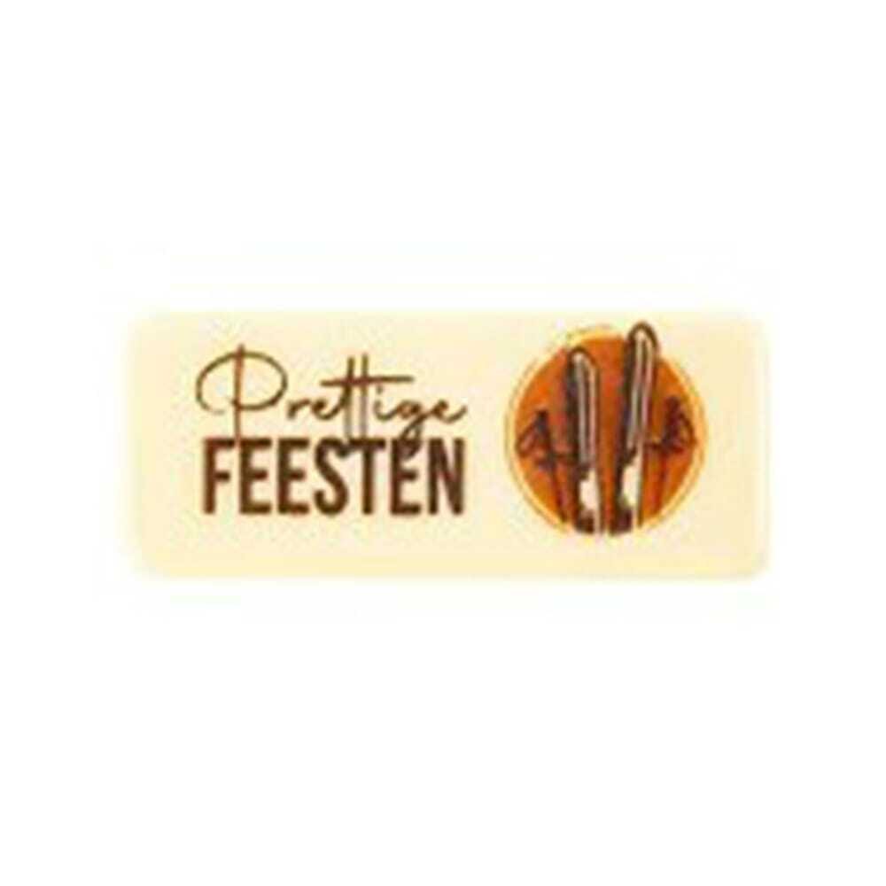 X100ST PLAQ. PRETTIGE FEESTEN SKI L.5,5X2,3CM CHOC. 2015671