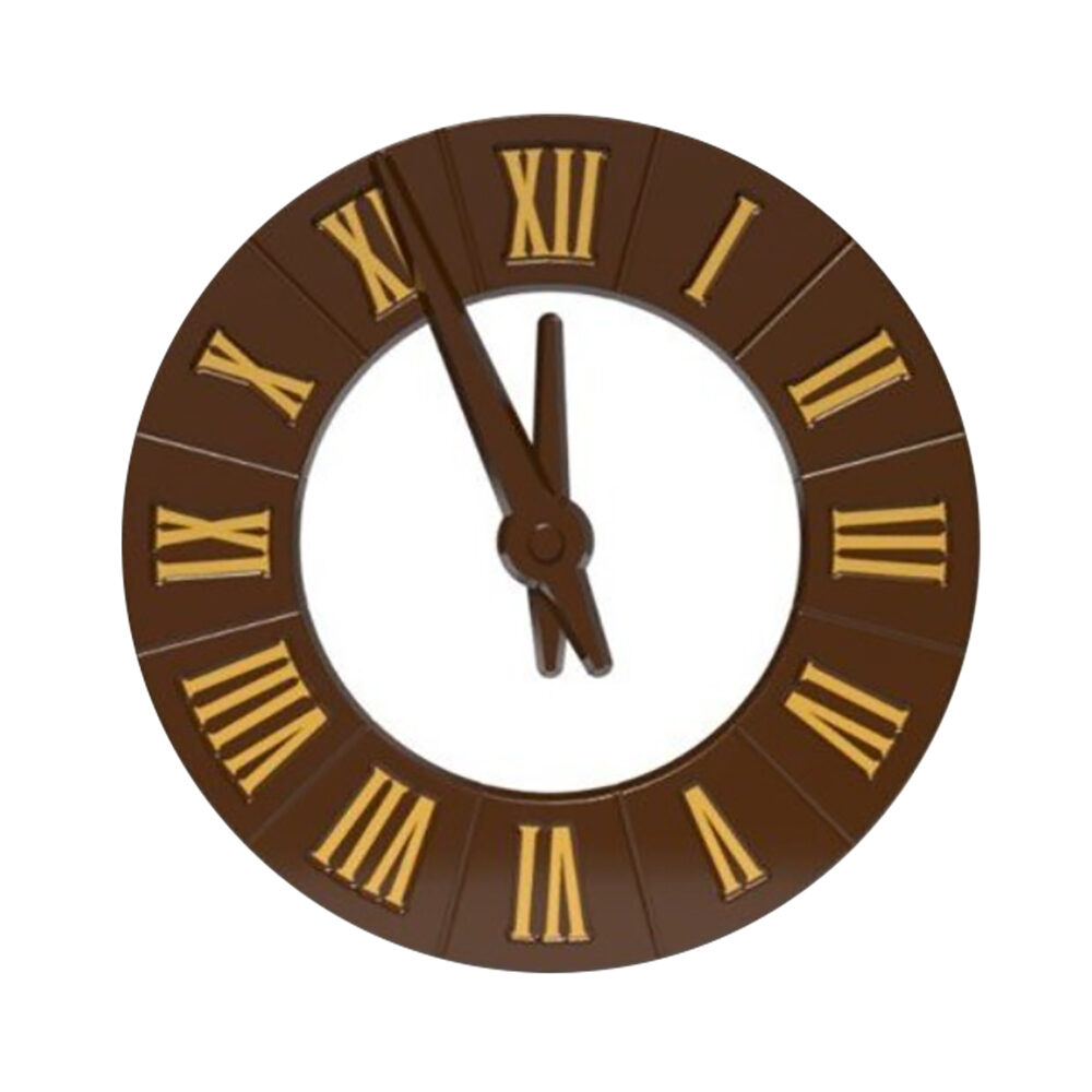 X10SETS CLOCK 2D D.12CM DARK CHOCOLATE 2015740