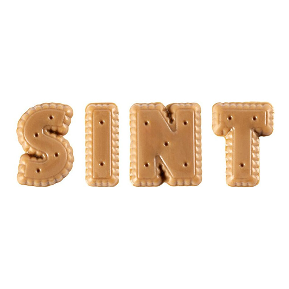 X75SETS NIC NAC LETTERS SINT 2D H.2,8CM CHOCOLATE 2036702