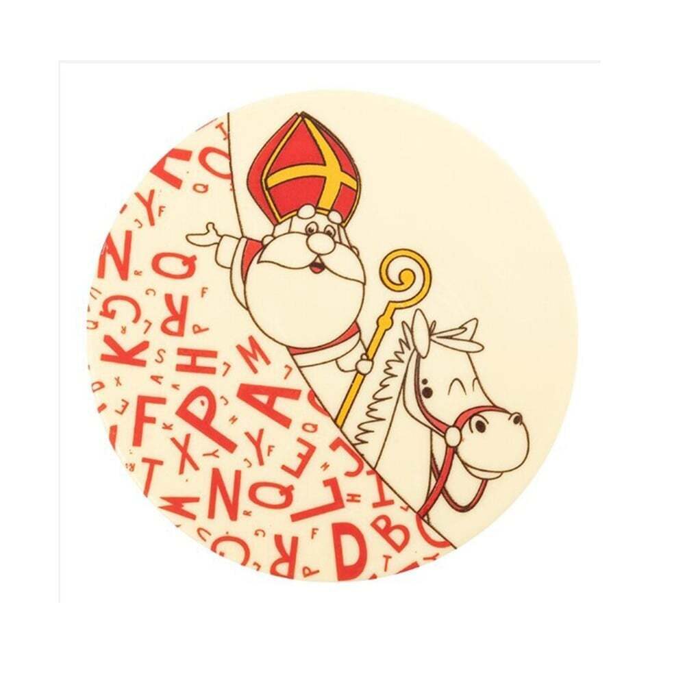 X10PC DISK ST.NIKOLAS/BLACK P. D.12CM WHITE CHOC. 2036740