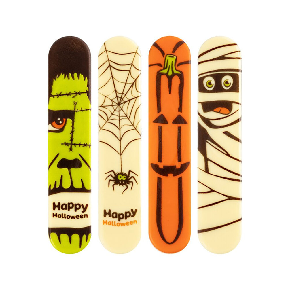 X35PC ASS. ECLAIR HALLOWEEN L.15X3CM CHOCOLAT BLANC 2091103