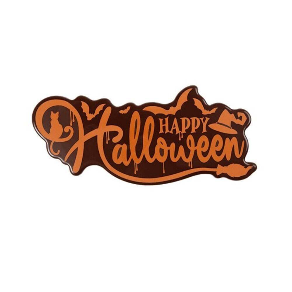 X15PC PLATE HAPPY HALLOWEEN L.15X6,8CM FONDANT CHOC. 2091171