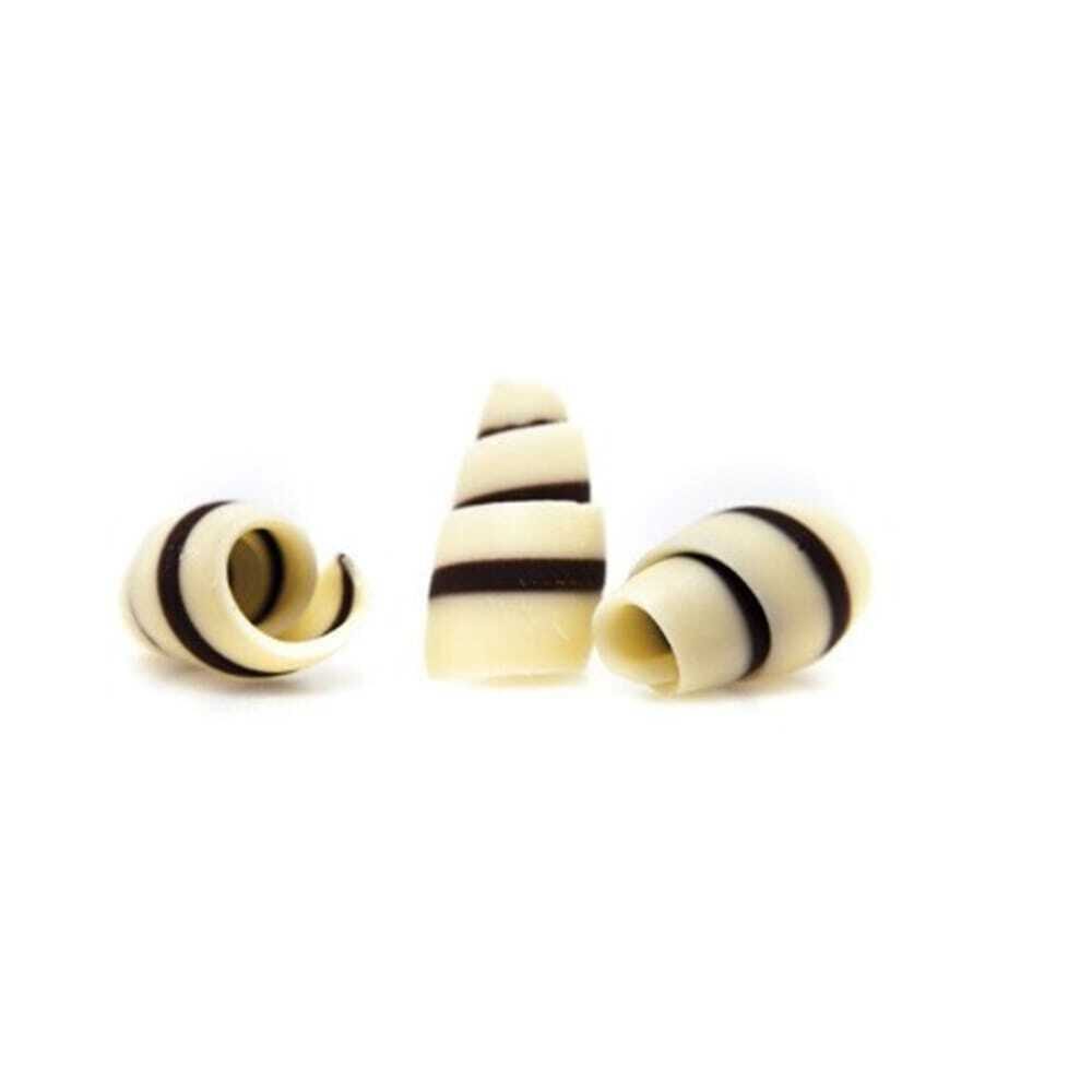 X200PC SWIRL WHITE/DARK L.1,5X2,5CM CHOCOLAT 2095651