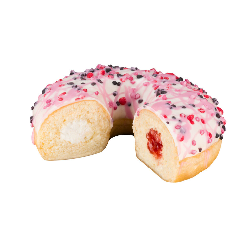 X48PC DONUT FILLED RASPBERRY CHEESECAKE 69GR