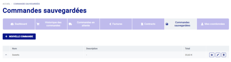 Bewaarde bestelling 3 FR