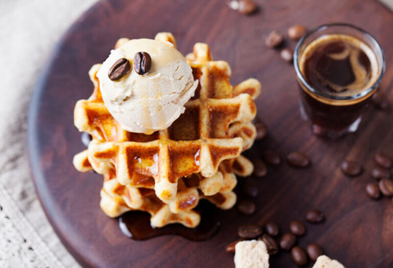 Wafel met ijs